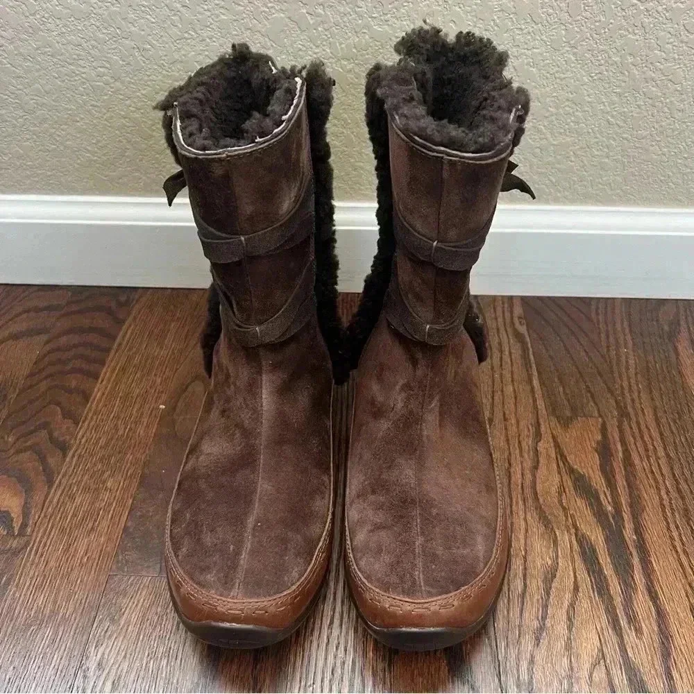 The North Face Isabel II Winter Boots Women’s Size 9 Brown Leather Side Zip